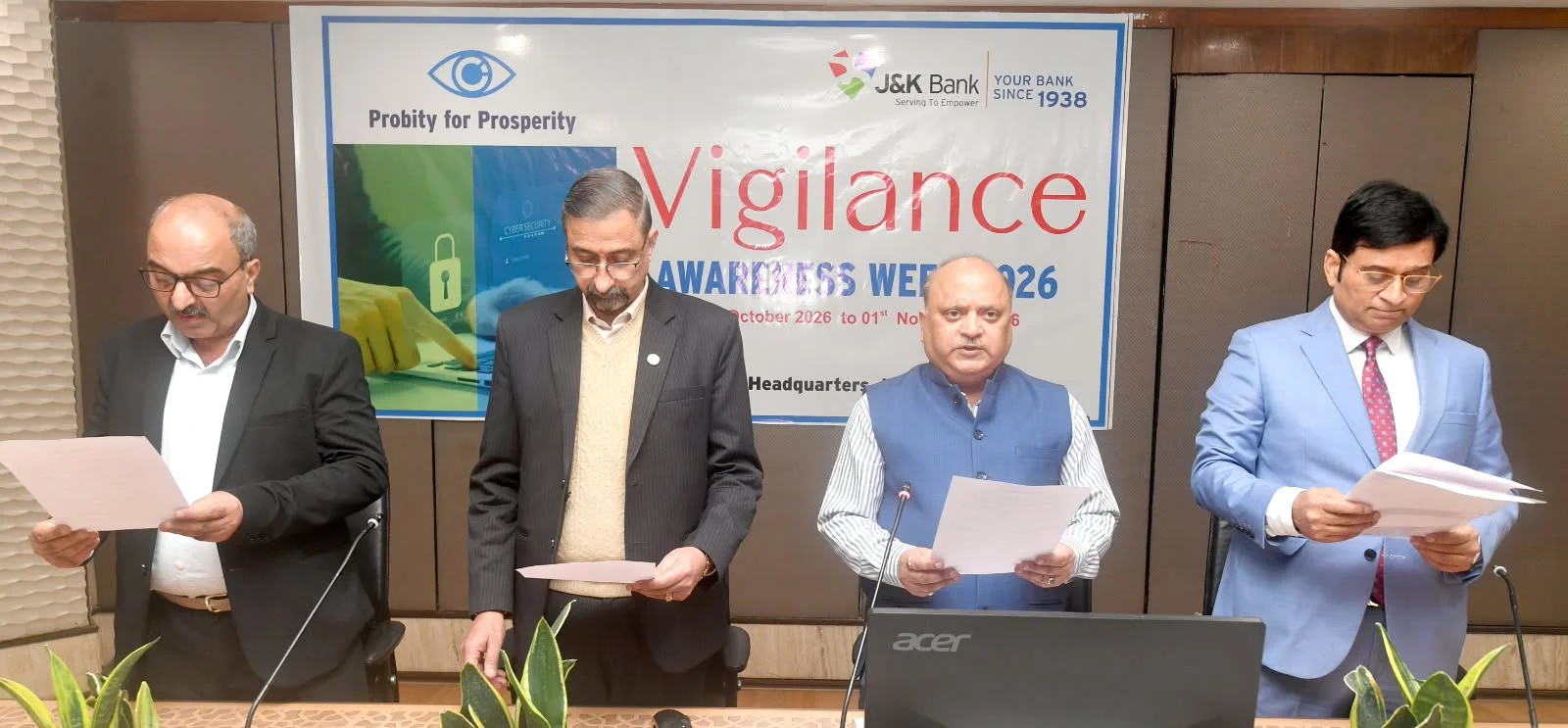 J&K Bank begins Vigilance Awareness Week, reaffirms commitment to integrity