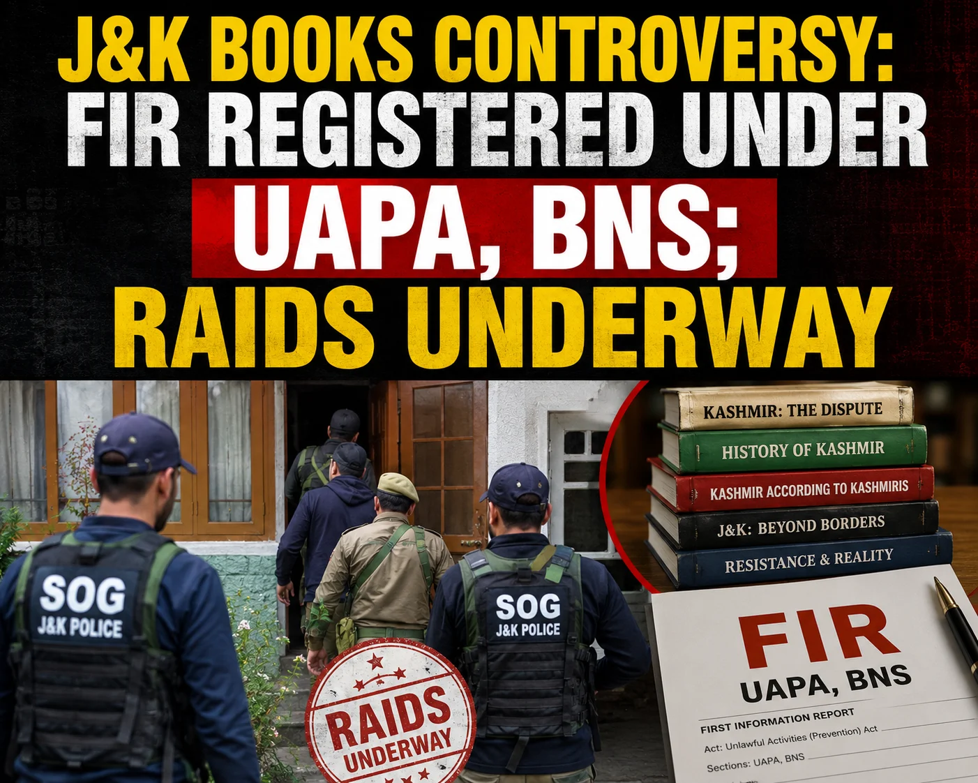 J&K Books Controversy: FIR Registered Under UAPA, BNS; Raids Underway
