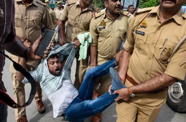 Trader's murder over social media posts: UP protesters seek death for accused, demolition of houses