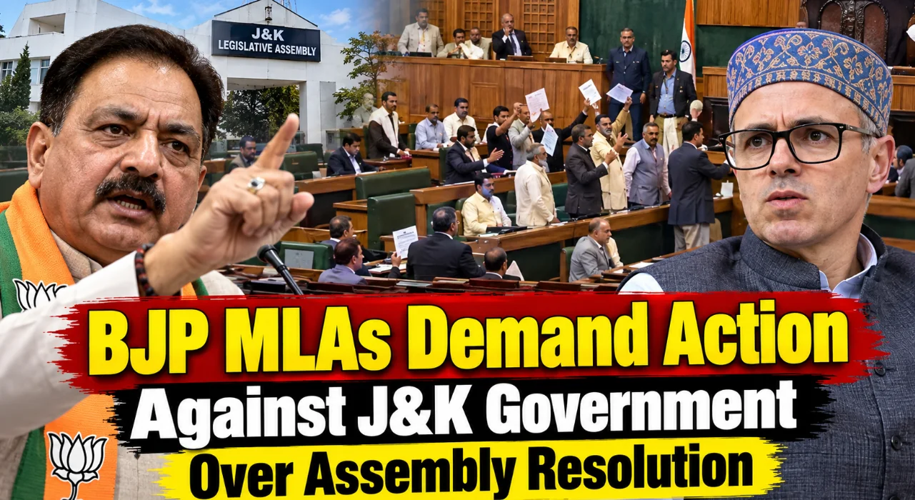 BJP MLAs Demand Action Against J&K Government Over Assembly Resolution