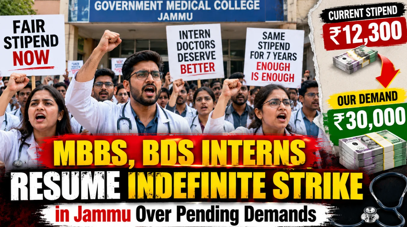 MBBS, BDS Interns Resume Indefinite Strike in Jammu Over Pending Demands