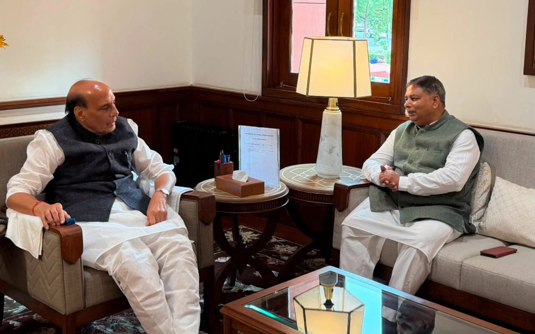 Sat Sharma meets Rajnath Singh, presses for ‘First Village’ transformation, other border issues