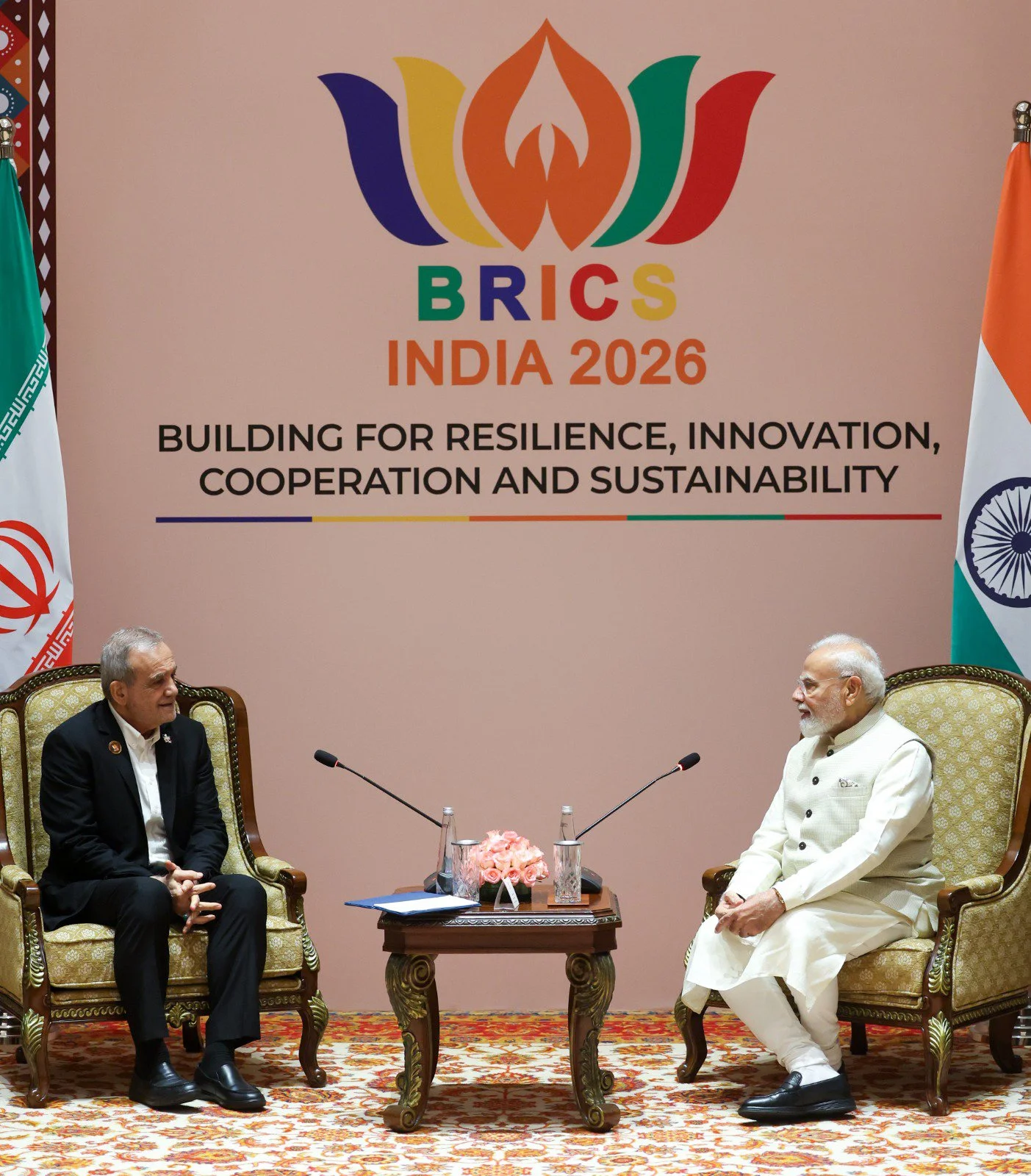 PM Narendra Modi meets with President of Iran on the sidelines of BRICS Summit