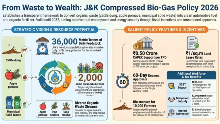 J&K Notifies CBG Policy 2026 To Promote Clean Energy And Waste-To-Wealth