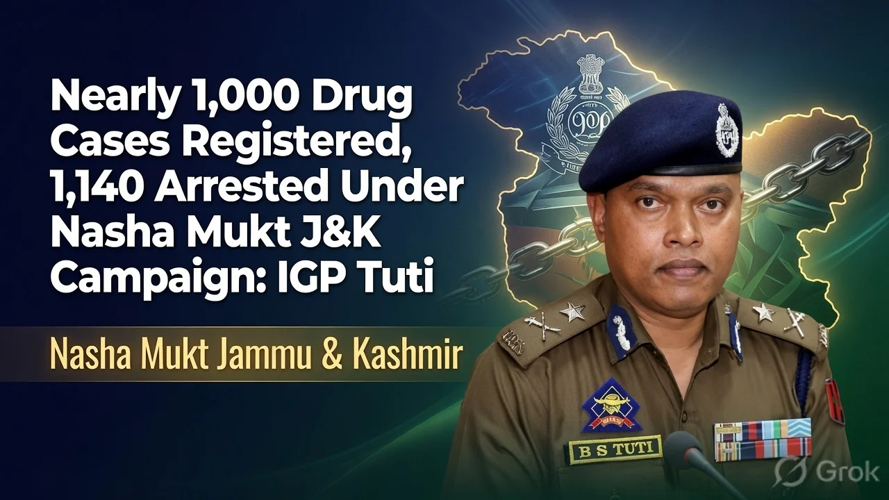 Nearly 1,000 Drug Cases Registered, 1,140 Arrested Under Nasha Mukt J&K Campaign: IGP Tuti
