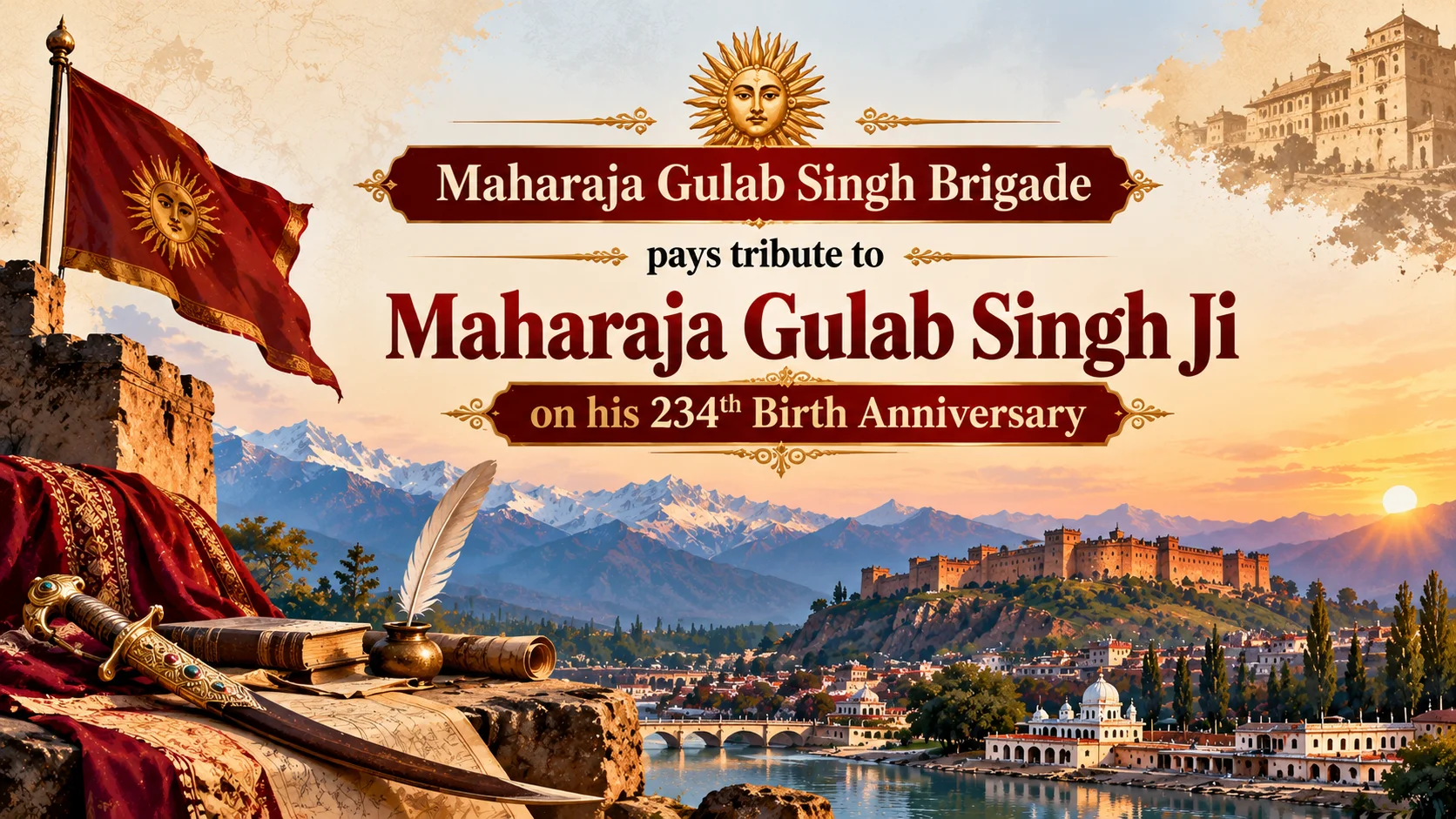 Maharaja Gulab Singh Brigade pays tribute to Maharaja Gulab Singh Ji on birth anniversary