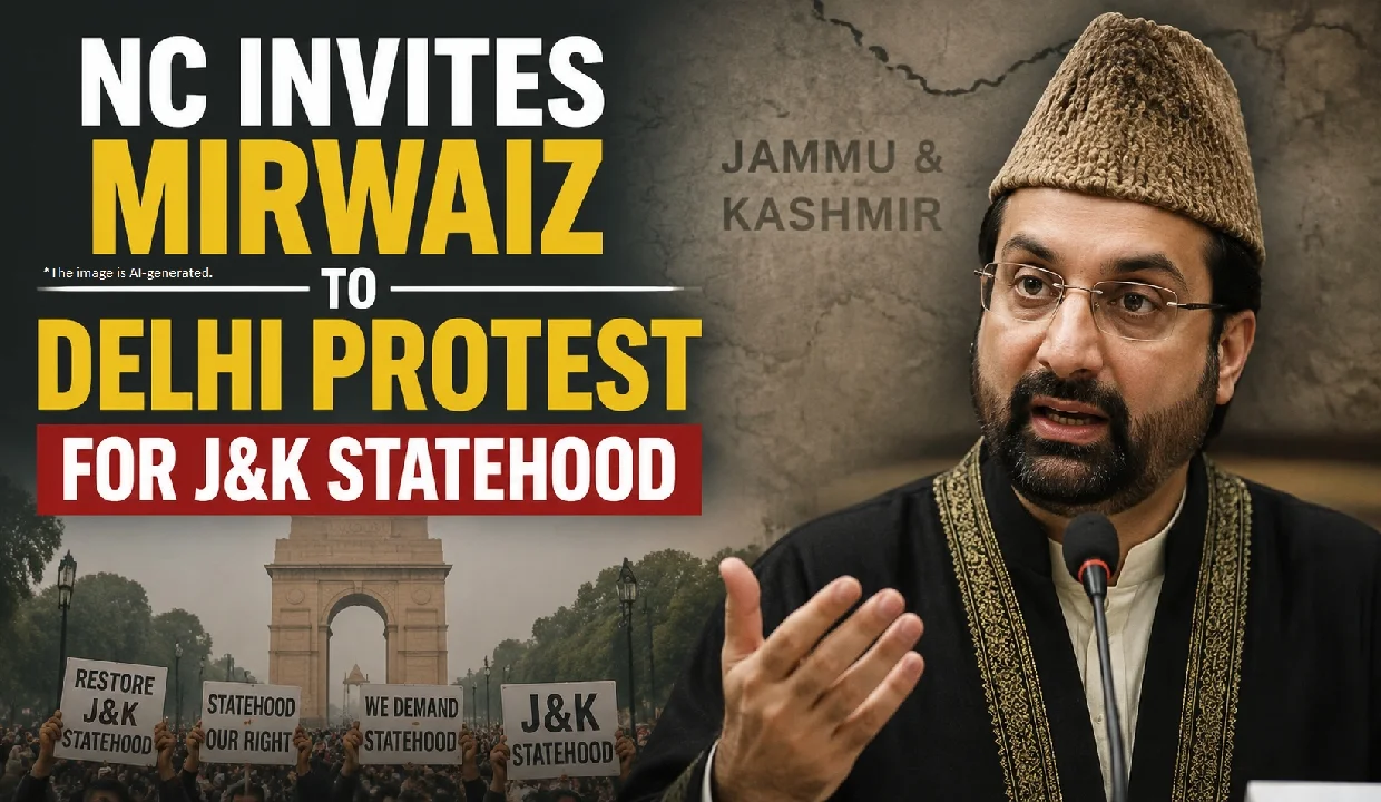 Kashmir’s Chief Cleric Mirwaiz Extends Support To NC’s Jantar Mantar Protest