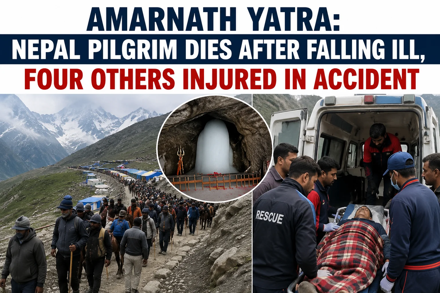 Amarnath Yatra: Nepal Pilgrim Dies After Falling Ill, Four Others Injured in Accident