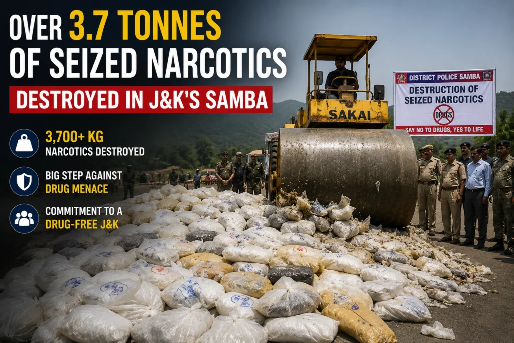 Over 3.7 Tonnes of Seized Narcotics Destroyed in J&K's Samba