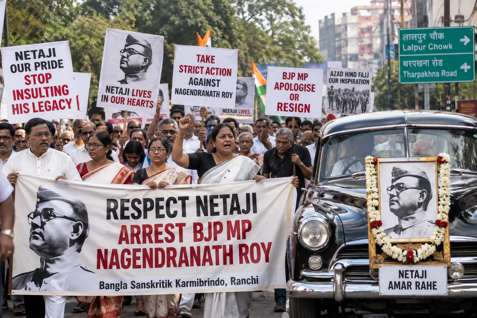Ranchi's Bengali community protests BJP MP's 'derogatory' remarks on Subhas Chandra Bose