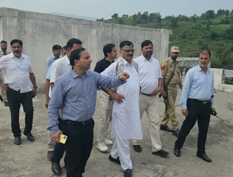 Minister Javed Rana reviews construction of EMRS, Irrigation Department building at Bhera