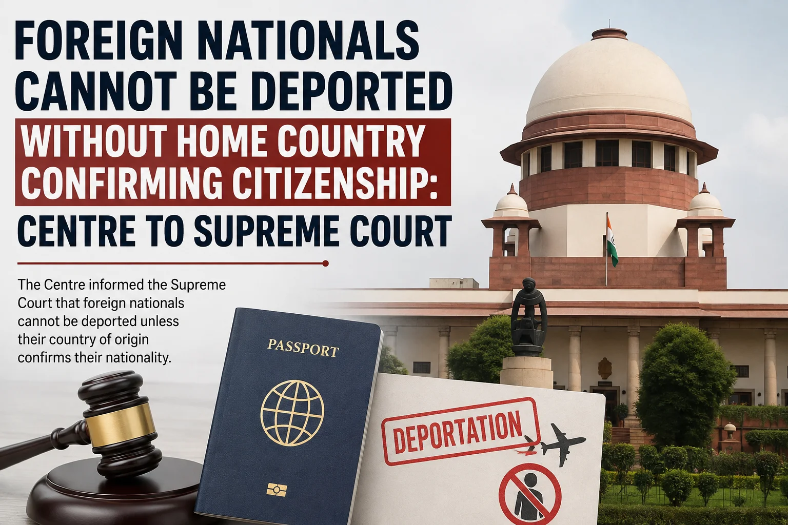 Foreign Nationals Cannot Be Deported Without Home Country Confirming Citizenship: Centre to Supreme Court