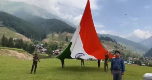 100-Foot National Flag Installed in Ladakh’s Padum Ahead of I-Day