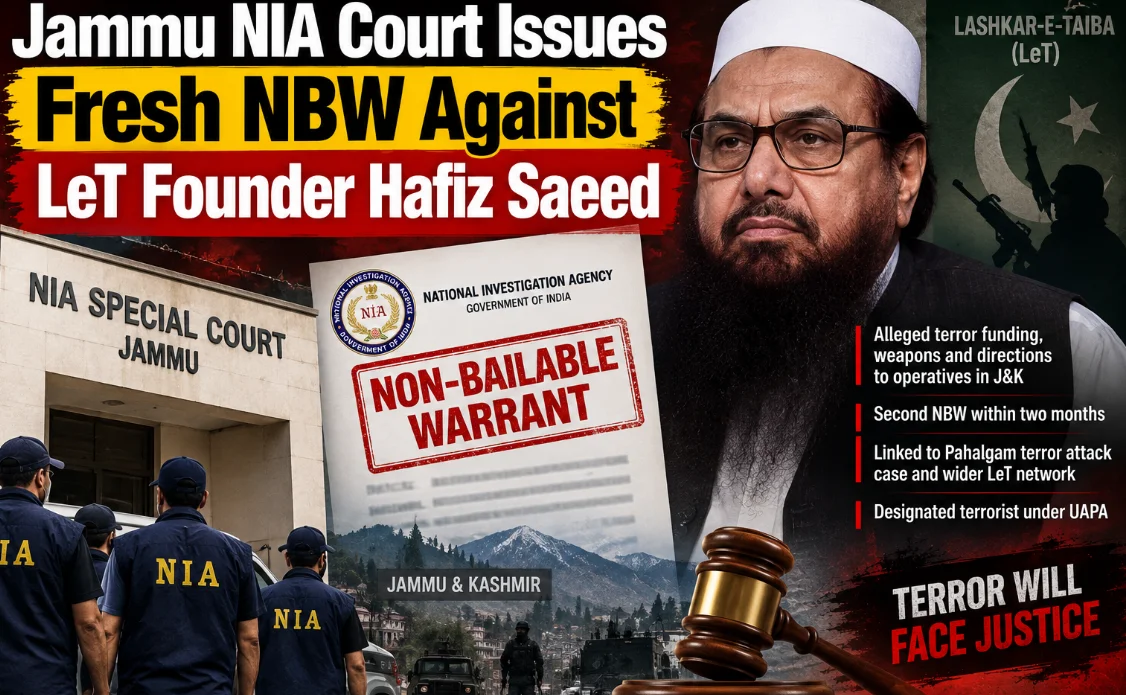 Jammu NIA Court Issues Fresh NBW Against LeT Founder Hafiz Saeed