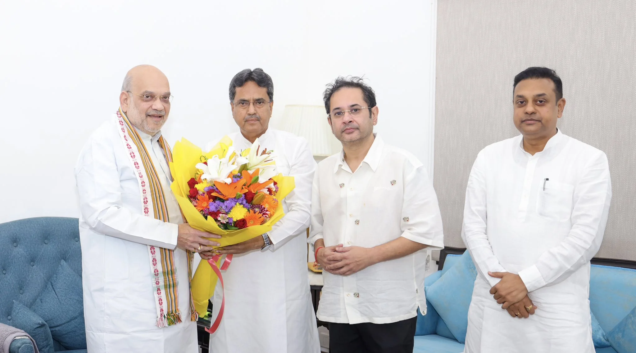 Amit Shah meets Tripura CM, Tipra Motha founder