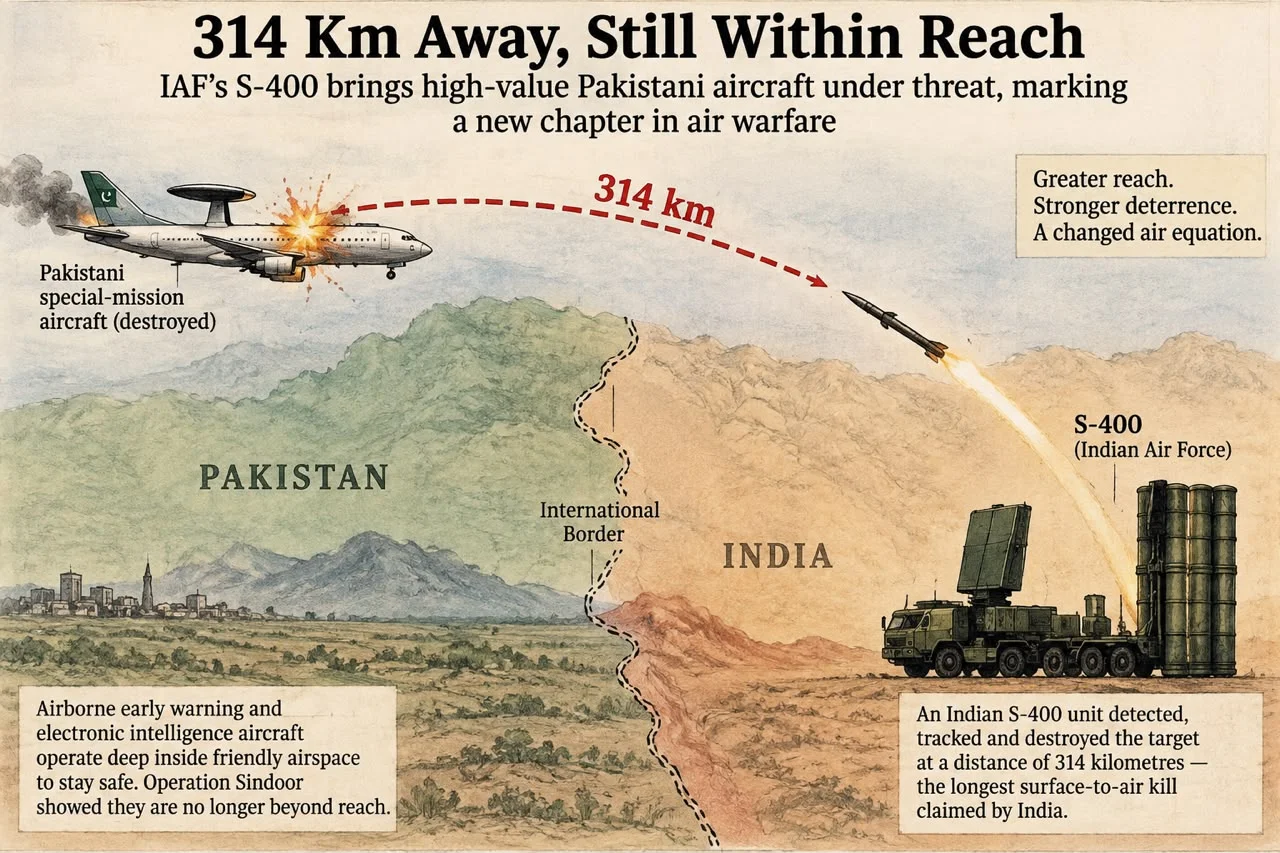 314 Km Away, Still Within Reach: The S-400 Kill That Redefined Air Defence