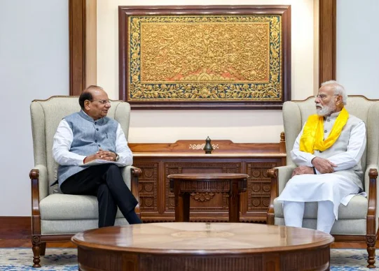 Ladakh LG VK Saxena Meets PM Modi, Reviews Development And Infrastructure Projects