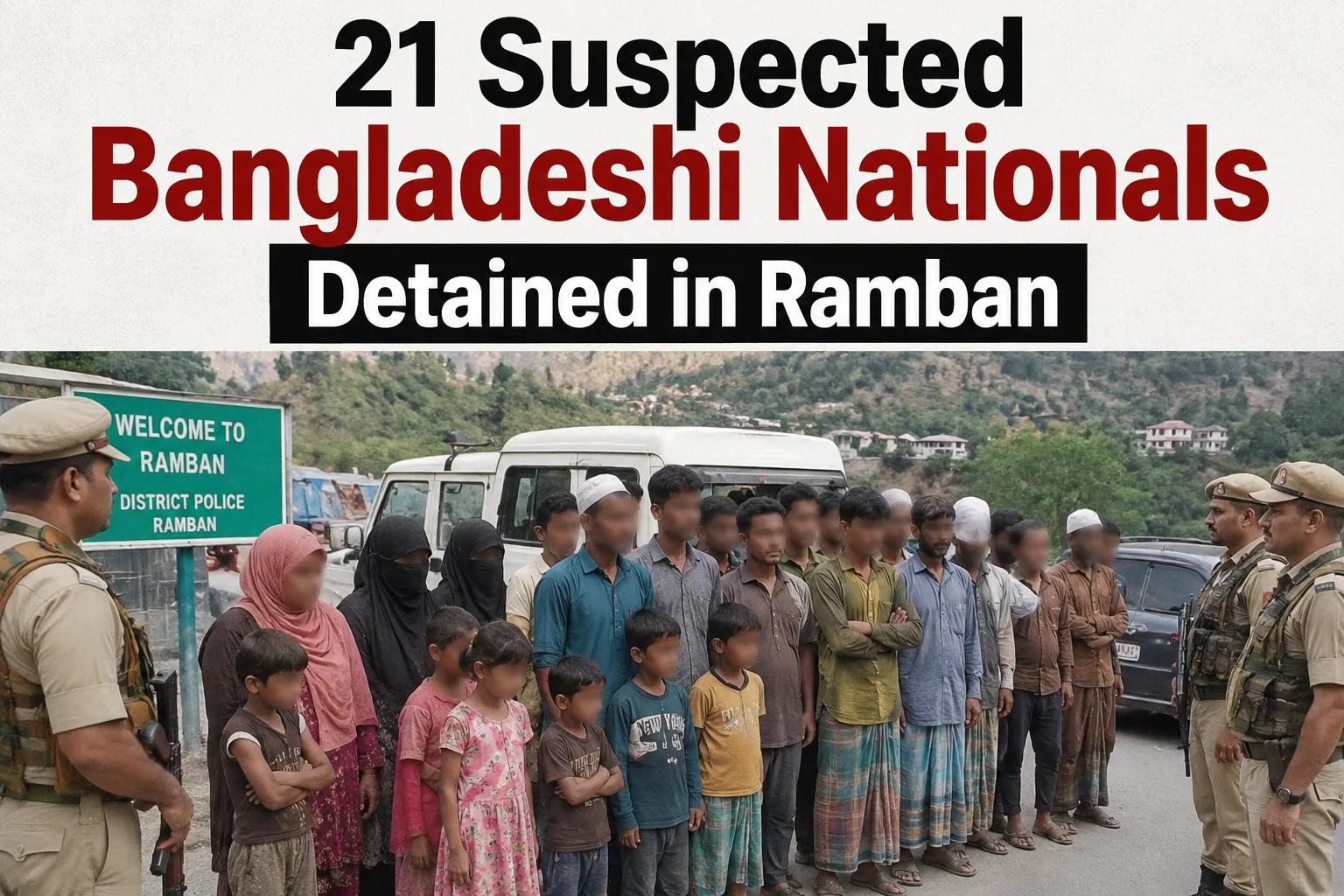 21 Suspected Bangladeshi Nationals Detained in J&K’s Ramban